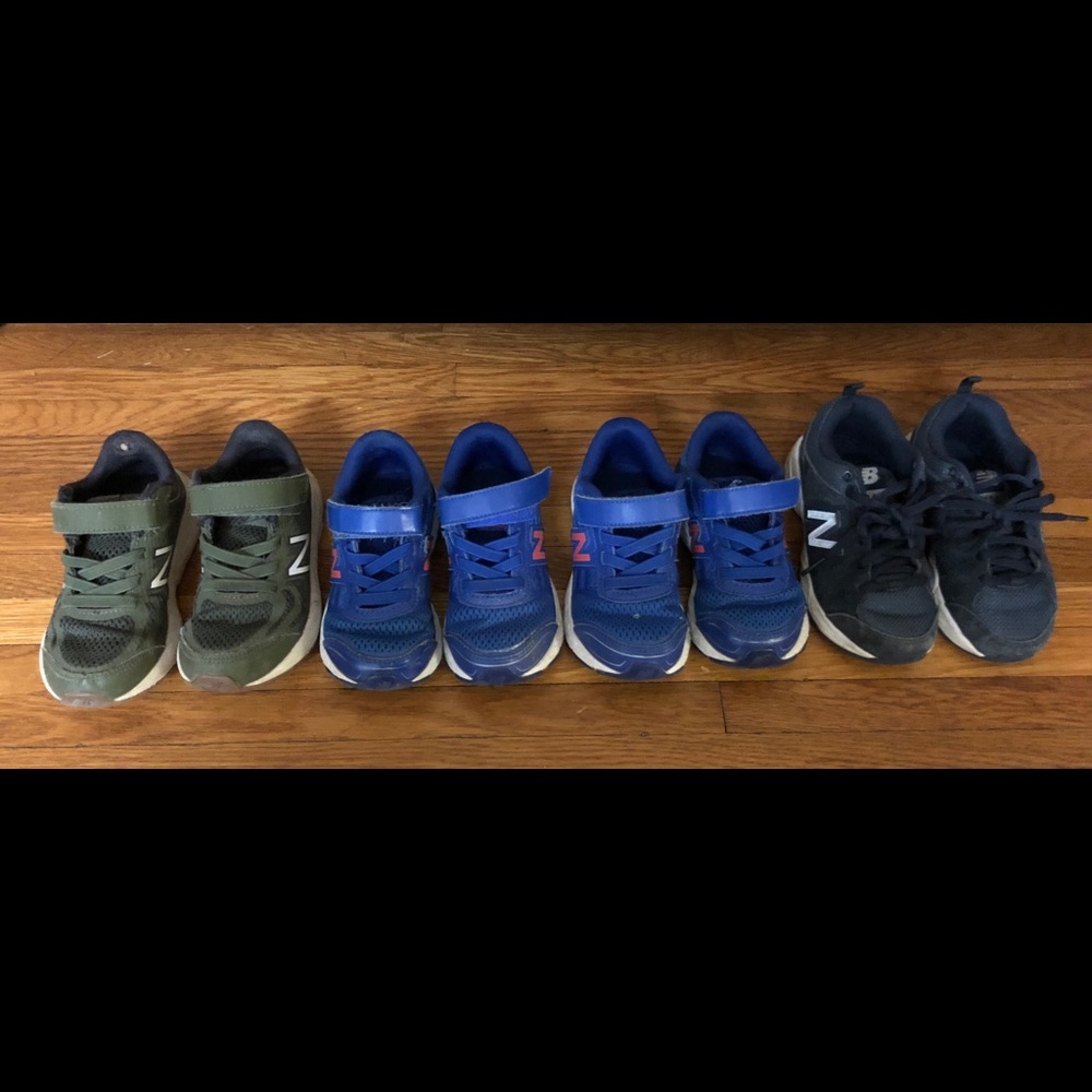 Size 10.5 boy shoe bundle new balance 4 pairs